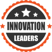 Badge_Innovation_Leaders Innovation Leaders Badge orange and gray with stars